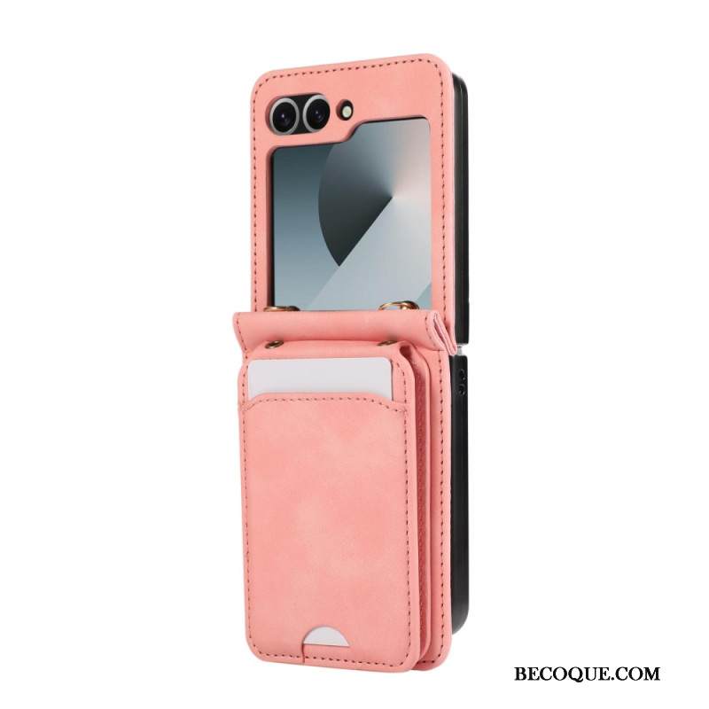 Kuori Samsung Galaxy Z Flip 7 Fe Korttiteline Ja Olkahihna