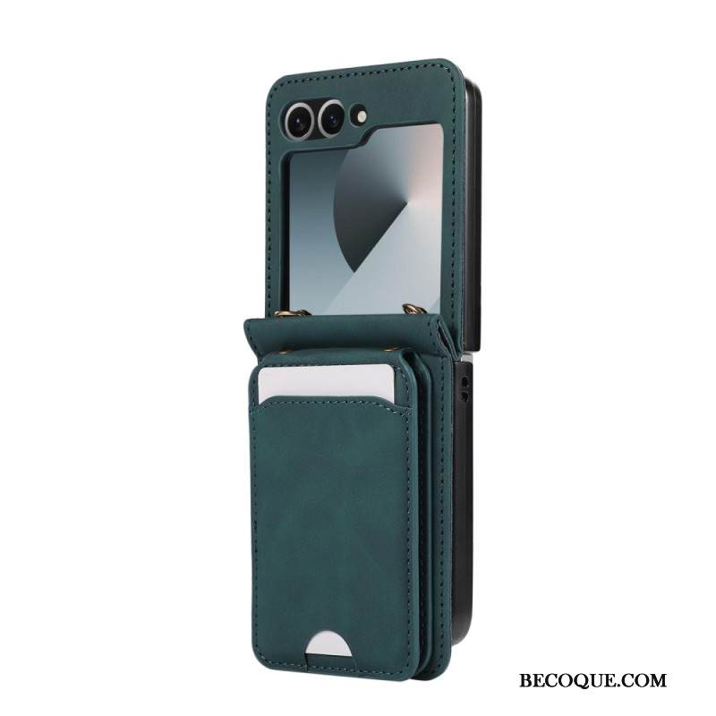 Kuori Samsung Galaxy Z Flip 7 Fe Korttiteline Ja Olkahihna