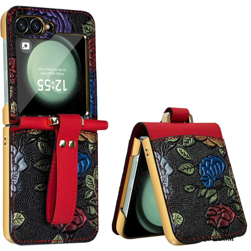 Kuori Samsung Galaxy Z Flip 7 Fe Kukkakuvioinen Olkahihna