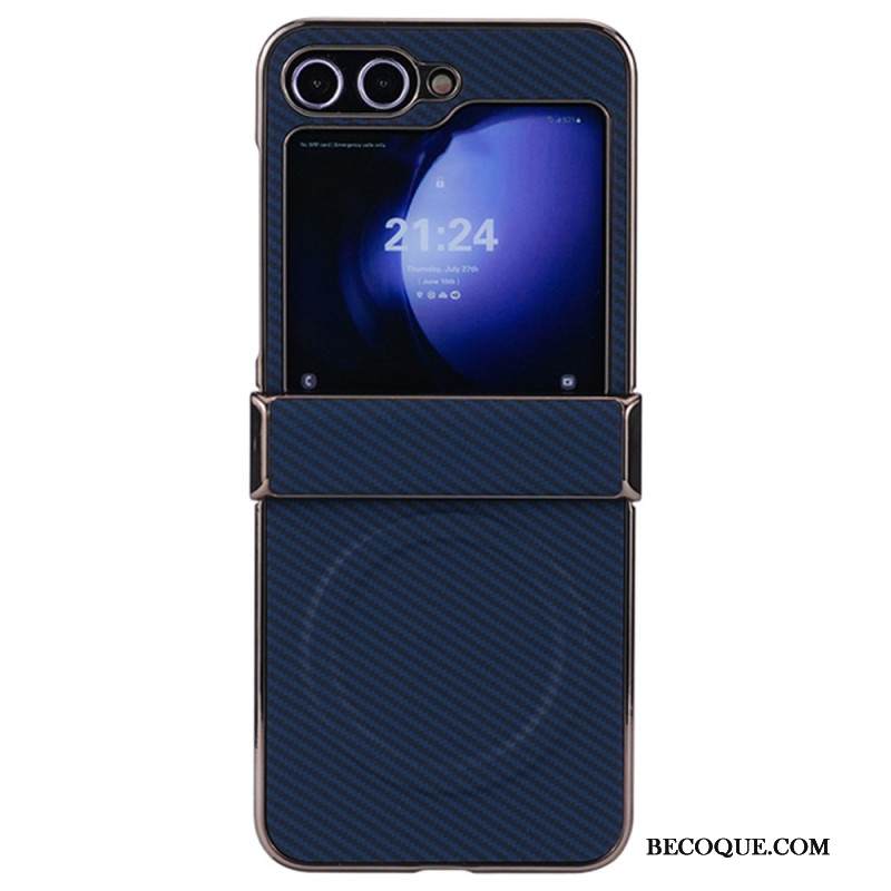 Kuori Samsung Galaxy Z Flip 7 Fe Magneettinen Hiilikuitukuvio Suojakuori