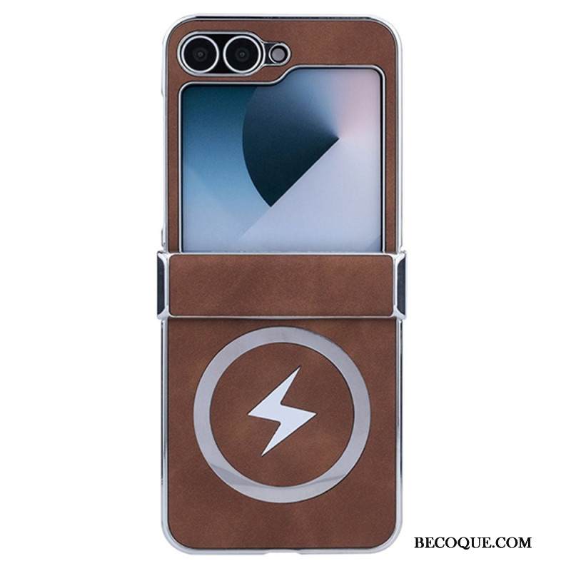 Kuori Samsung Galaxy Z Flip 7 Fe Magsafe-yhteensopiva Nahkaefekti