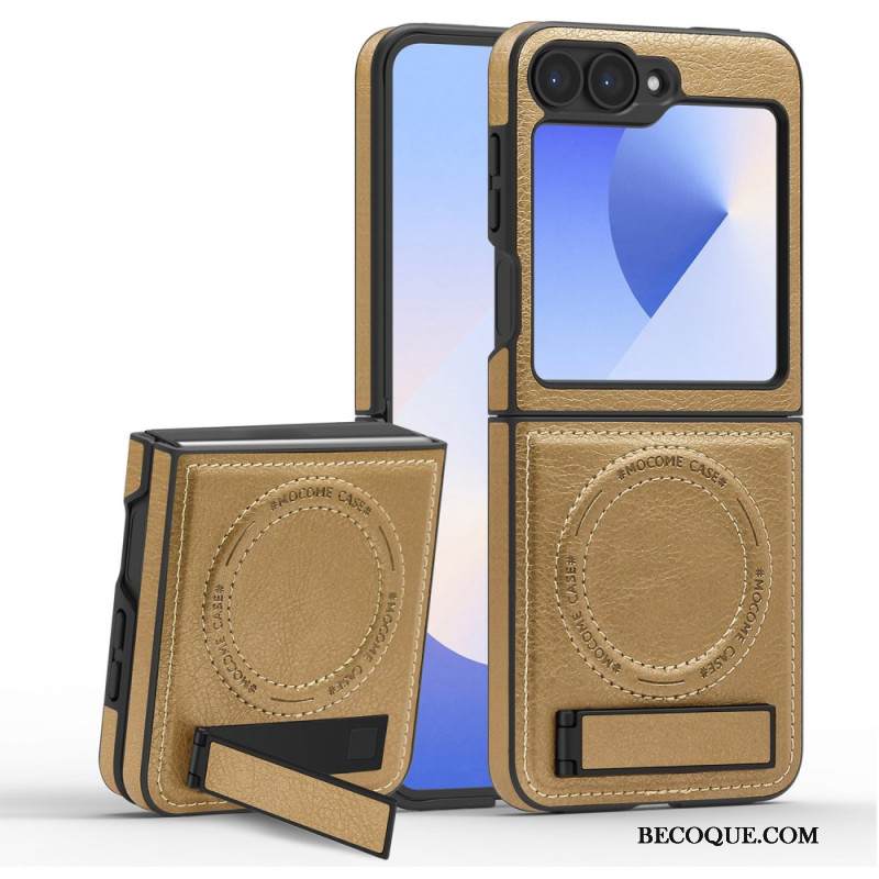 Kuori Samsung Galaxy Z Flip 7 Fe Magsafe-yhteensopiva Nahkaefekti Jalusta