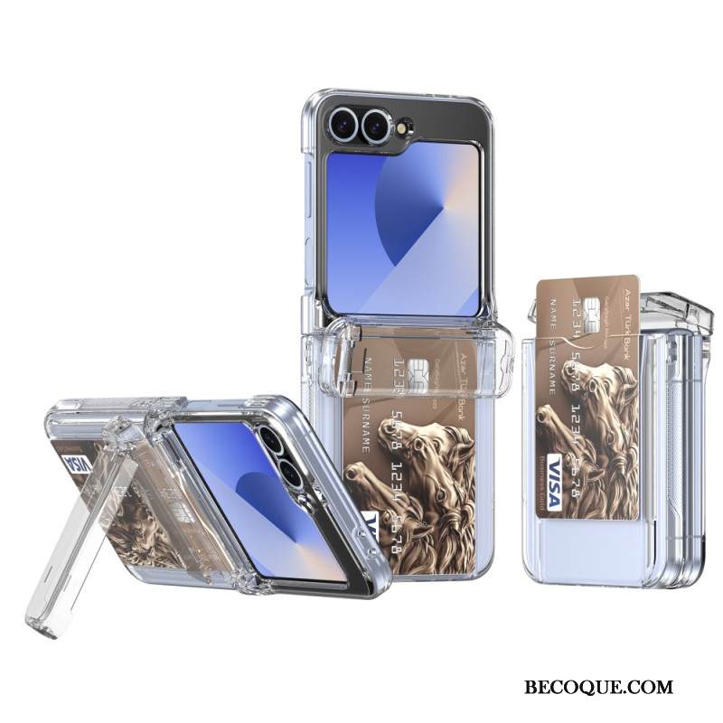 Kuori Samsung Galaxy Z Flip 7 Fe Sisäänrakennettu Jalusta Ja Korttipidike