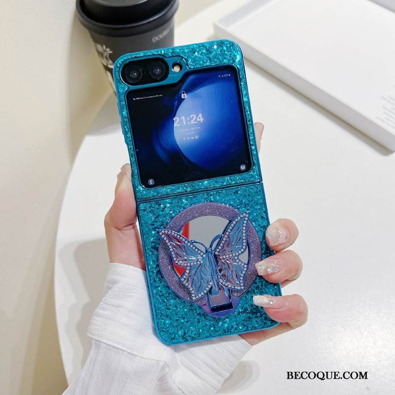 Kuori Samsung Galaxy Z Flip 7 Fe Strassilla Koristeltu Perhosjalusta