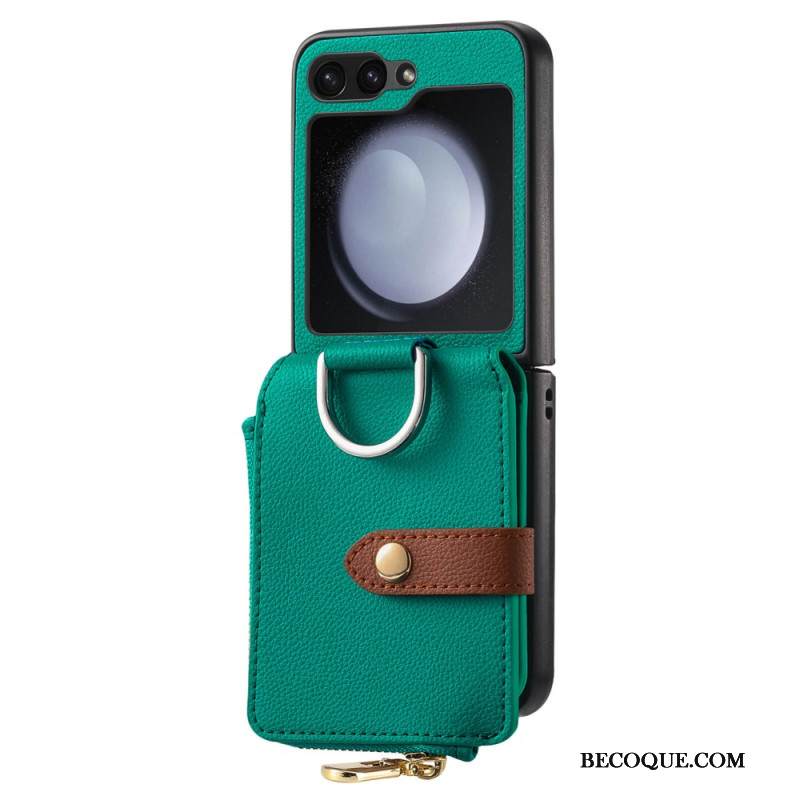 Kuori Samsung Galaxy Z Flip 7 Fe Vetoketjullinen Tasku Ja Sormuspidike Suojakuori