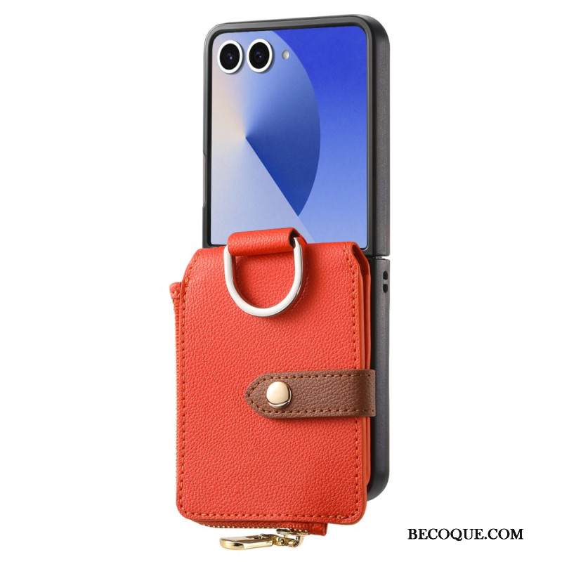 Kuori Samsung Galaxy Z Flip 7 Kolikkokukkaro Ja Sormuspidike