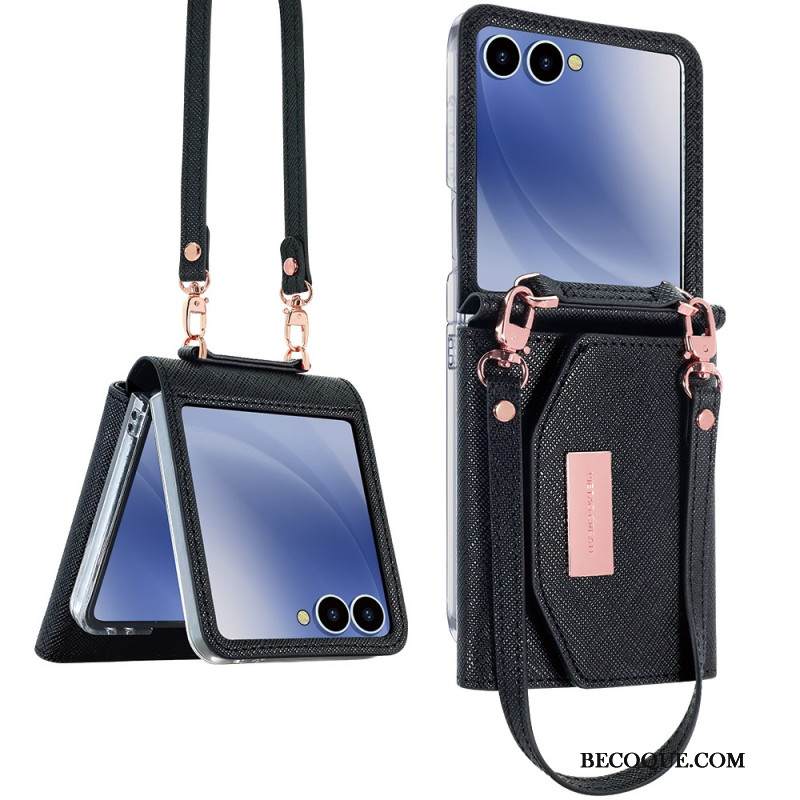 Kuori Samsung Galaxy Z Flip 7 Lompakko Ja Hihna Suojakuori