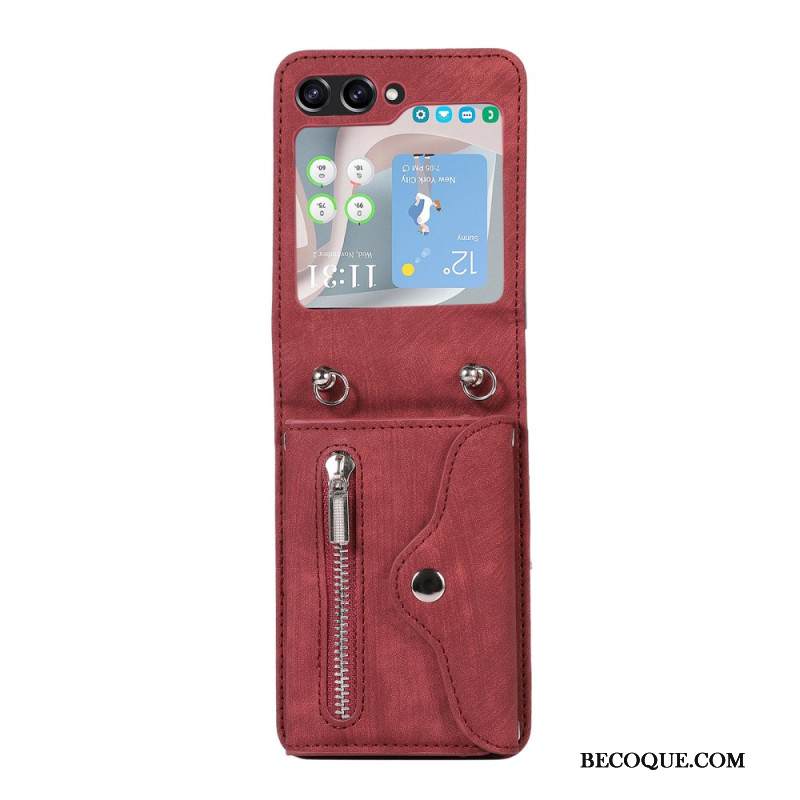 Kuori Samsung Galaxy Z Flip 7 Lompakko Nauhalla Ja Olkahihnalla