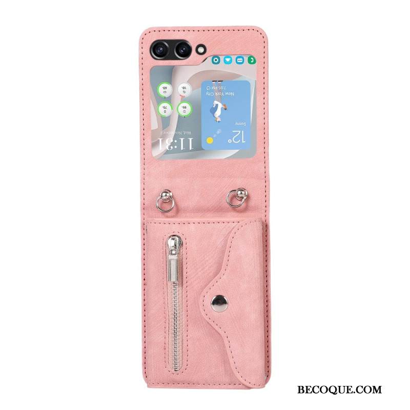 Kuori Samsung Galaxy Z Flip 7 Lompakko Nauhalla Ja Olkahihnalla