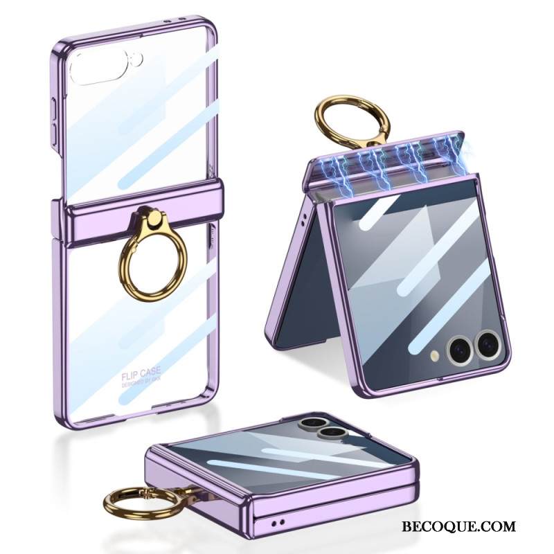 Kuori Samsung Galaxy Z Flip 7 Läpinäkyvä Jalustalla Ja Magneettisella Suojauksella Gkk