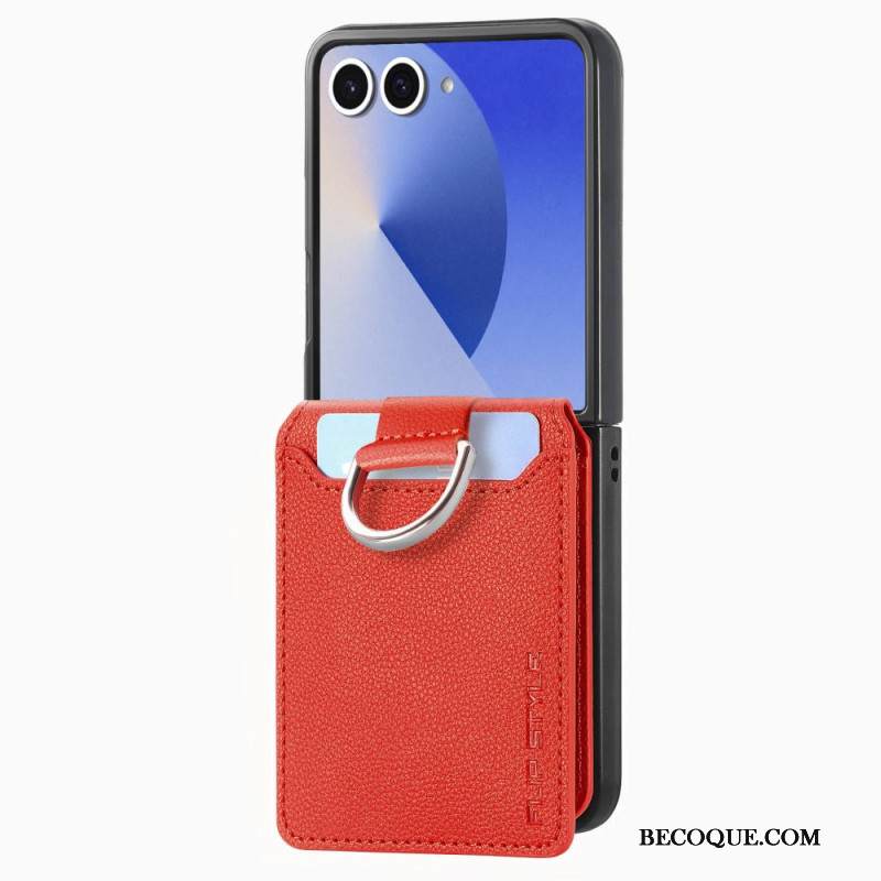 Kuori Samsung Galaxy Z Flip 7 Premium-korttikotelo Ja Pidike Suojakuori