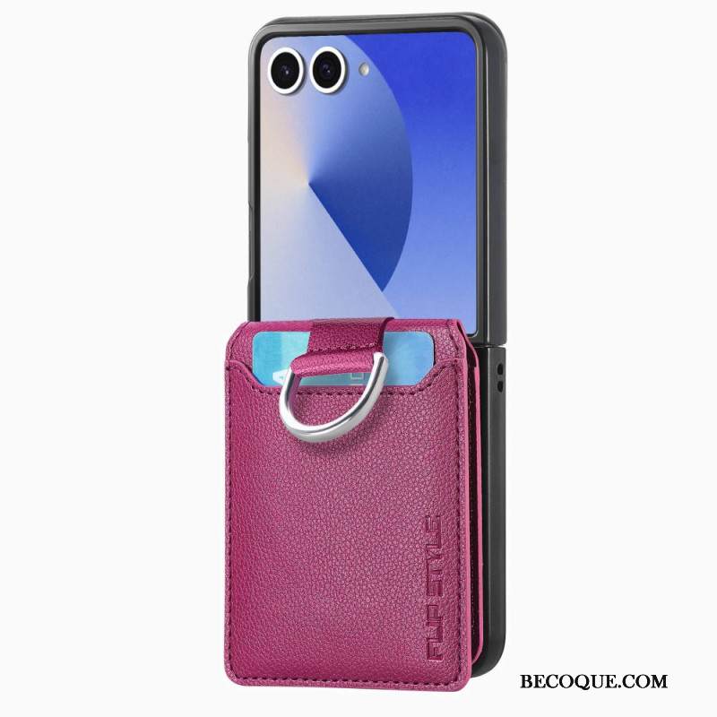 Kuori Samsung Galaxy Z Flip 7 Premium-korttikotelo Ja Pidike Suojakuori