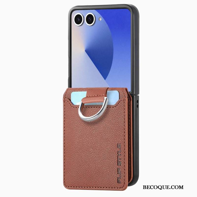 Kuori Samsung Galaxy Z Flip 7 Premium-korttikotelo Ja Pidike Suojakuori