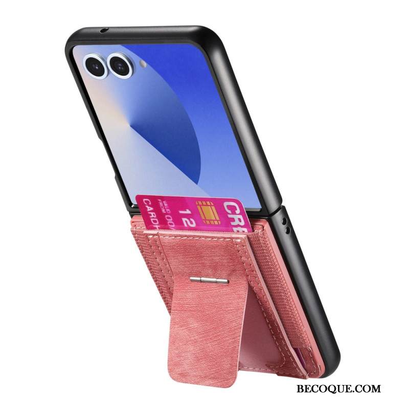 Kuori Samsung Galaxy Z Flip 7 Retrotyylinen Pidike Ja Korttikotelo