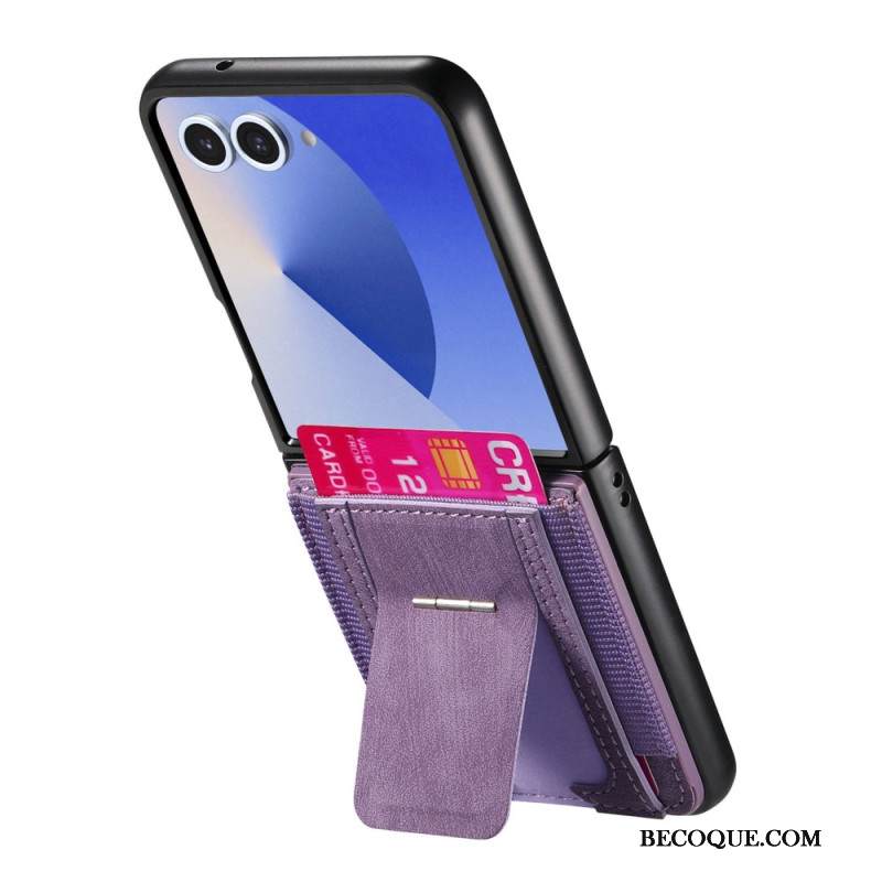 Kuori Samsung Galaxy Z Flip 7 Retrotyylinen Pidike Ja Korttikotelo