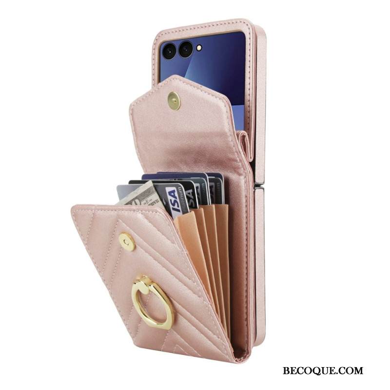 Kuori Samsung Galaxy Z Flip 7 Rfid-suojattu Korttikotelo Ja Hihna