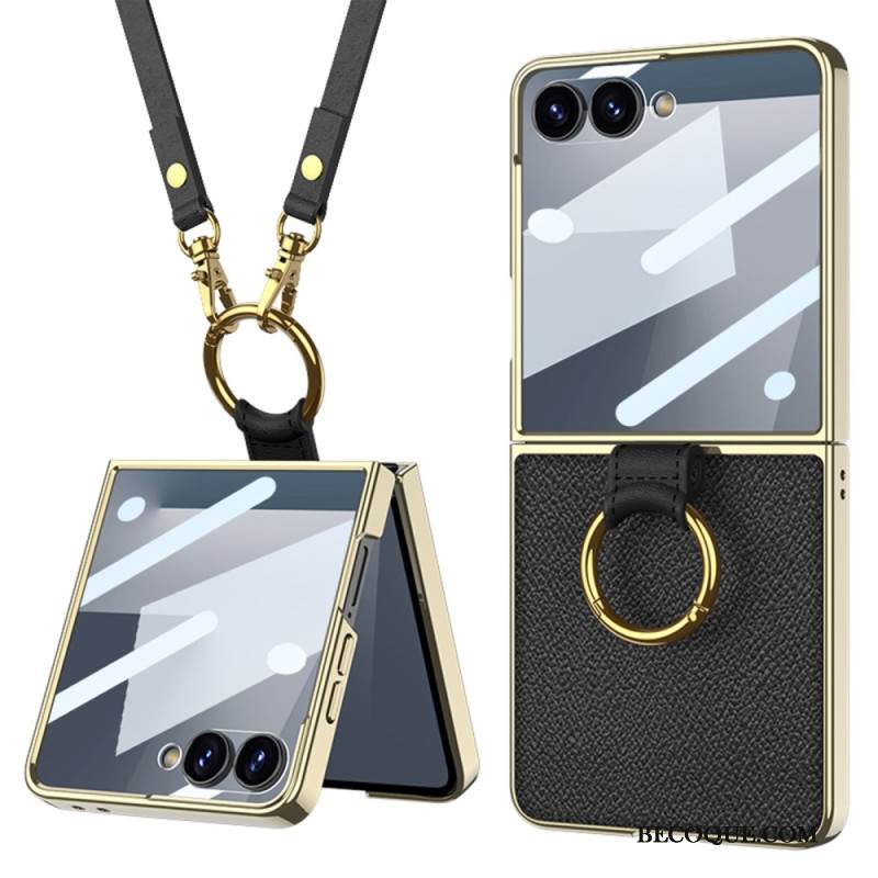 Kuori Samsung Galaxy Z Flip 7 Sormuspidike Ja Irrotettava Olkahihna