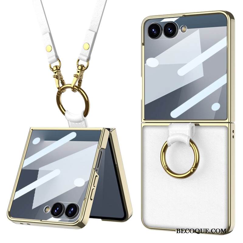 Kuori Samsung Galaxy Z Flip 7 Sormuspidike Ja Irrotettava Olkahihna