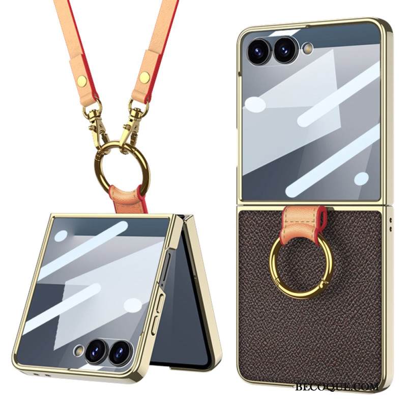 Kuori Samsung Galaxy Z Flip 7 Sormuspidike Ja Irrotettava Olkahihna