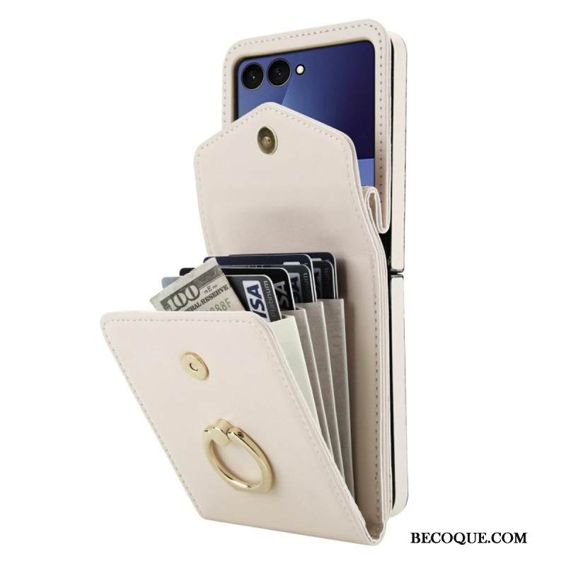 Kuori Samsung Galaxy Z Flip 7 Tikattu Lompakko Ja Hihna Suojakuori