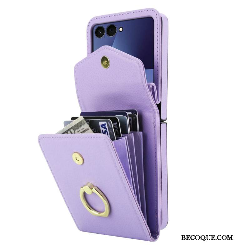 Kuori Samsung Galaxy Z Flip 7 Tikattu Lompakko Ja Hihna Suojakuori