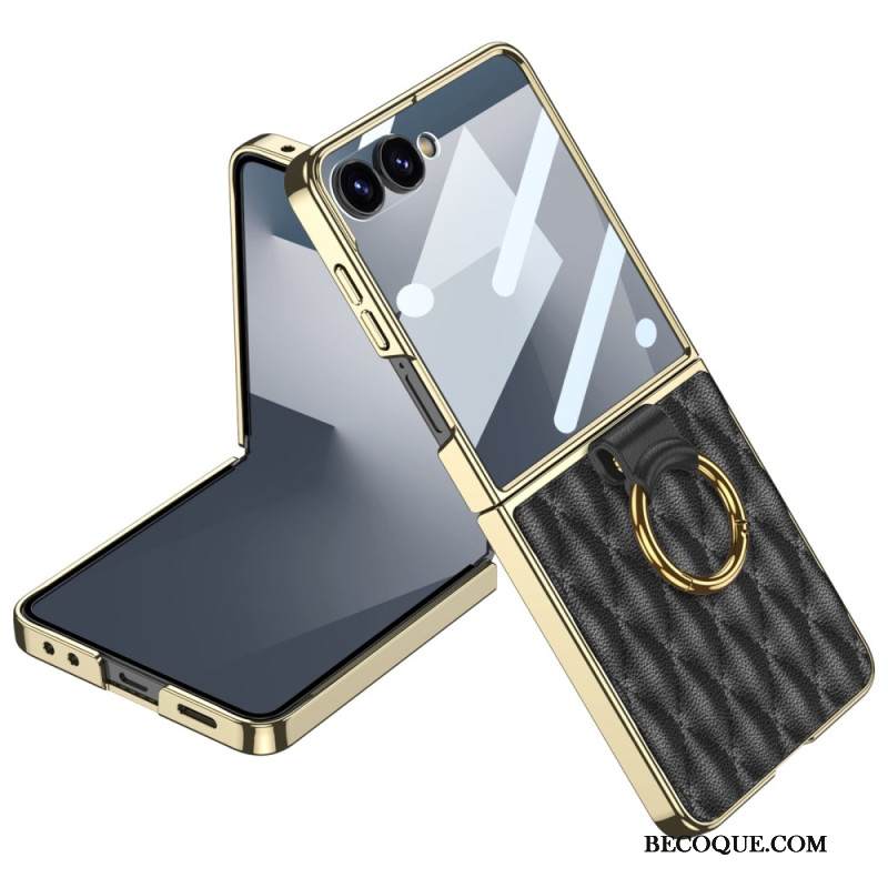 Kuori Samsung Galaxy Z Flip 7 Tikattu Muotoilu Sormuspidikkeellä