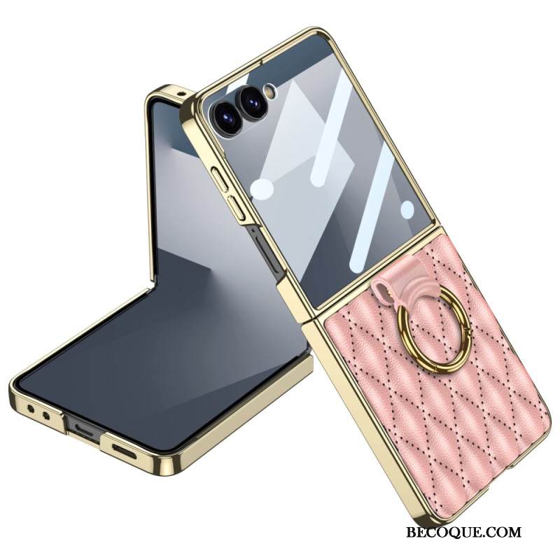 Kuori Samsung Galaxy Z Flip 7 Tikattu Muotoilu Sormuspidikkeellä