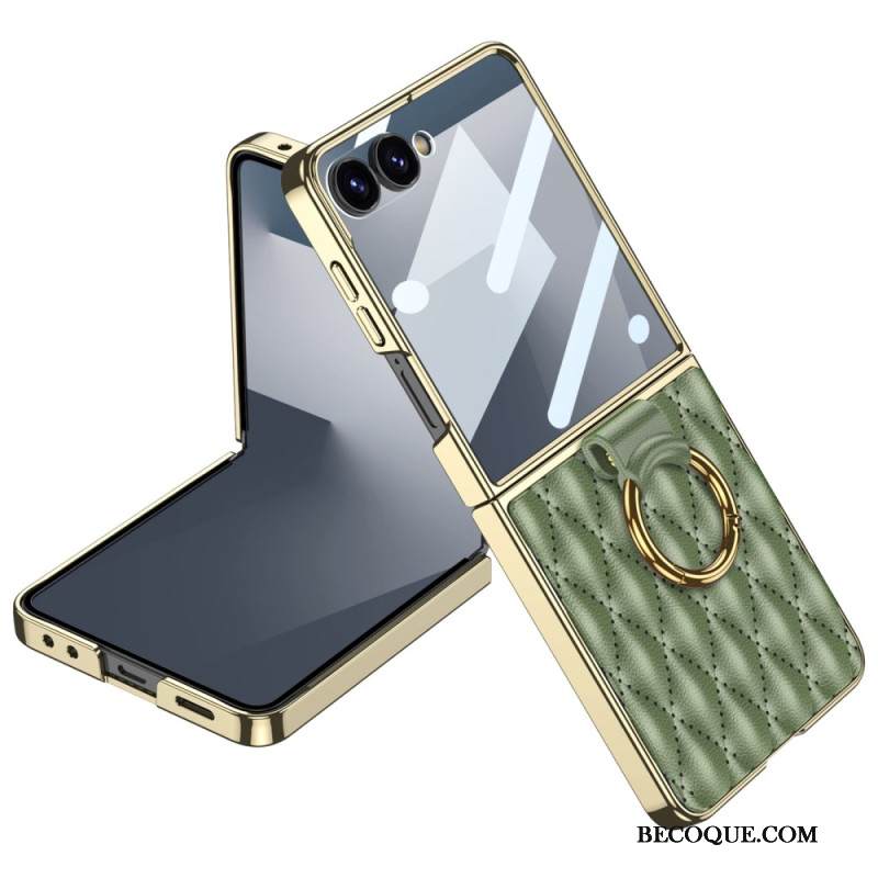 Kuori Samsung Galaxy Z Flip 7 Tikattu Muotoilu Sormuspidikkeellä