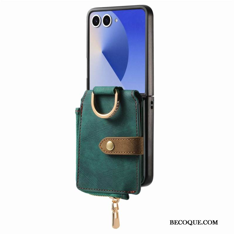 Kuori Samsung Galaxy Z Flip 7 Vetoketjullinen Tasku Ja Korttipidike