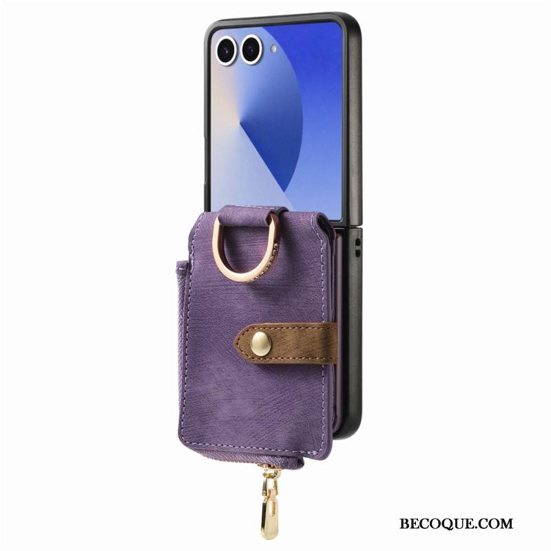 Kuori Samsung Galaxy Z Flip 7 Vetoketjullinen Tasku Ja Korttipidike