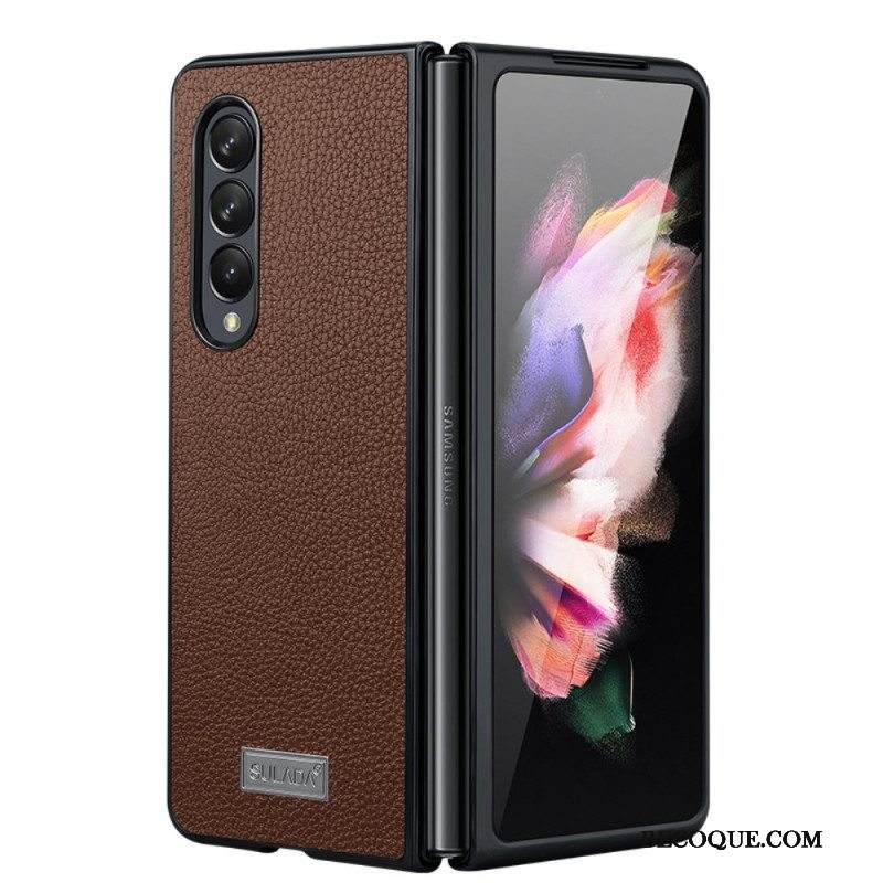 Kuori Samsung Galaxy Z Fold 3 5G Litsi-nahkatyylinen Sulada