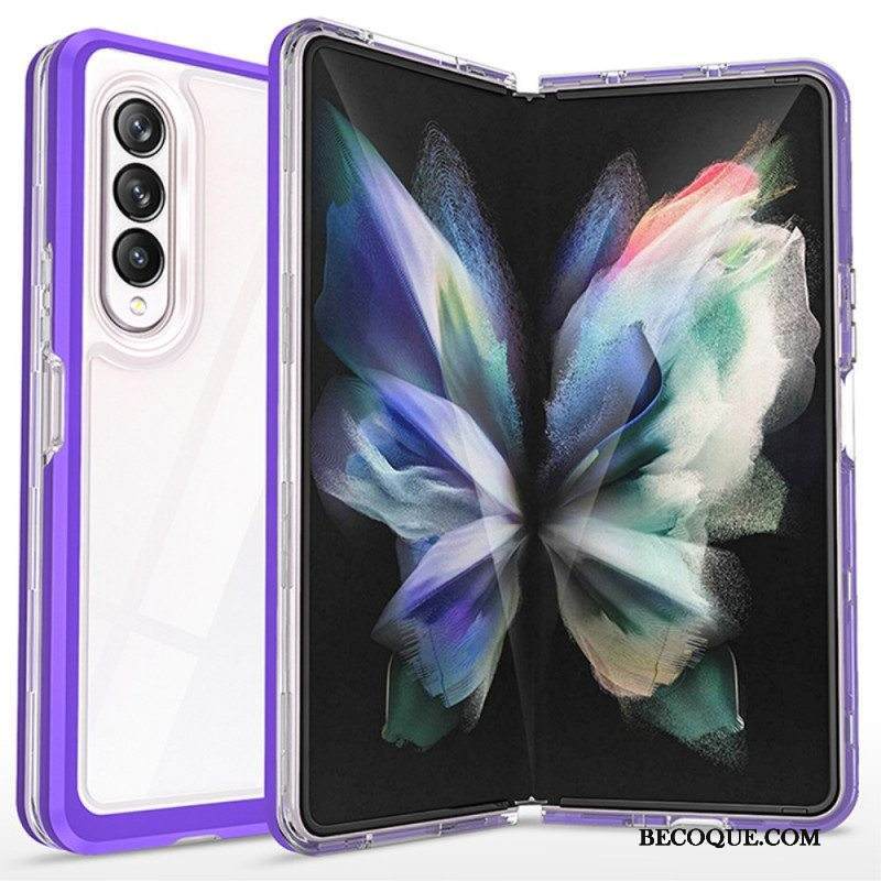 Kuori Samsung Galaxy Z Fold 3 5G Läpinäkyvät Hybridiväriset Reunat