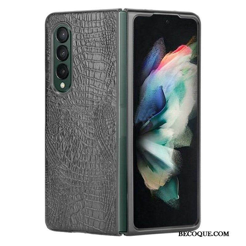 Kuori Samsung Galaxy Z Fold 3 5G Tekokrokotiilin Nahkaa