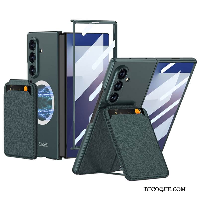 Kuori Samsung Galaxy Z Fold 7 Irrotettava Korttikotelo Ja Integroitu Jalusta