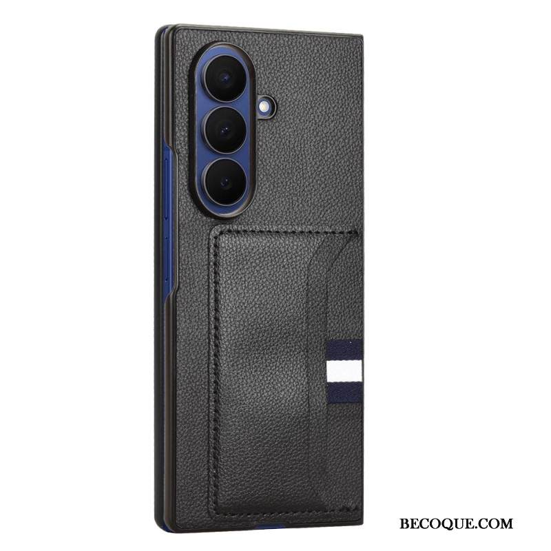 Kuori Samsung Galaxy Z Fold 7 Litsikuvioinen Kuvio Korttikotelolla