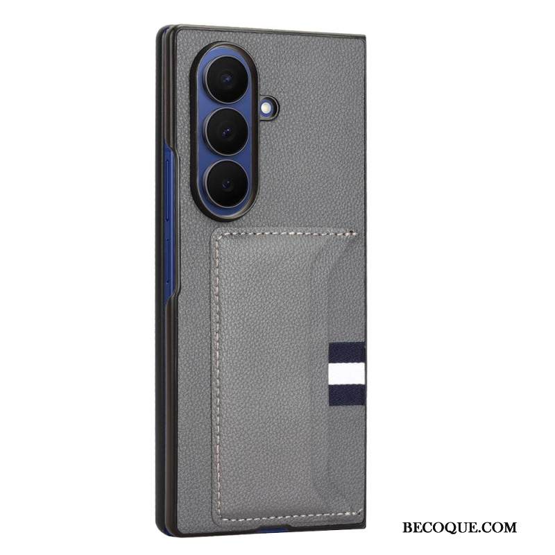 Kuori Samsung Galaxy Z Fold 7 Litsikuvioinen Kuvio Korttikotelolla