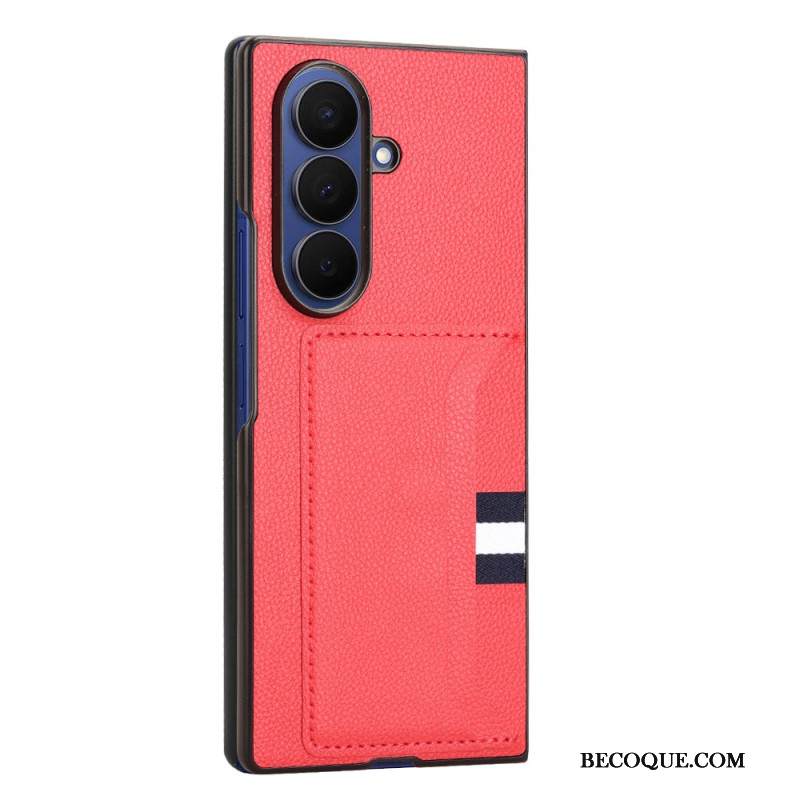 Kuori Samsung Galaxy Z Fold 7 Litsikuvioinen Kuvio Korttikotelolla