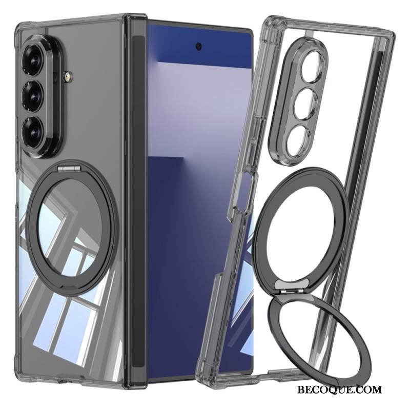 Kuori Samsung Galaxy Z Fold 7 Läpikuultava Magneettinen Sarana Jalustalla Suojakuori