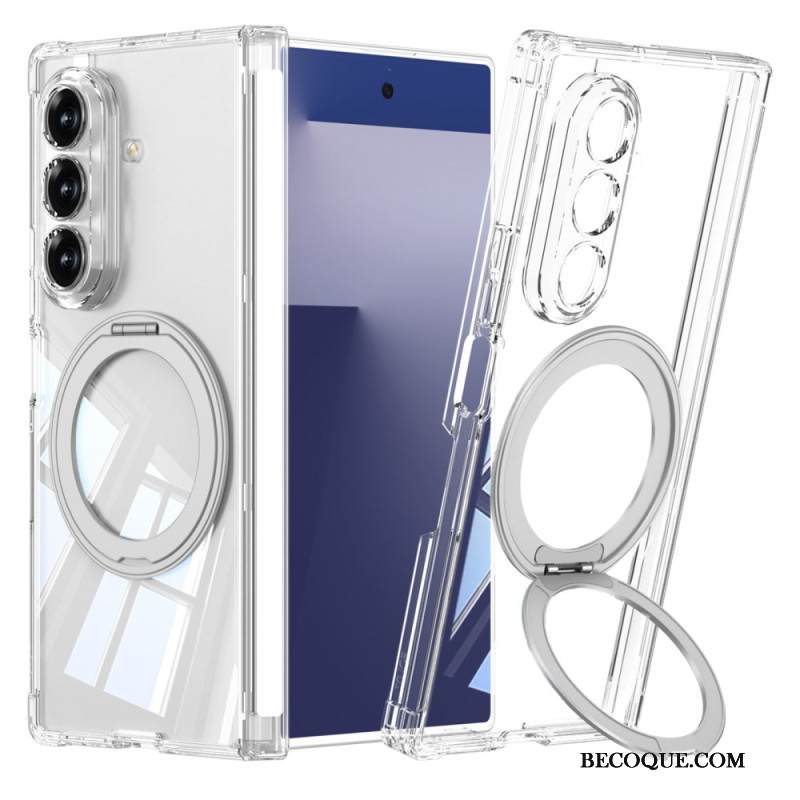 Kuori Samsung Galaxy Z Fold 7 Läpikuultava Magneettinen Sarana Jalustalla Suojakuori