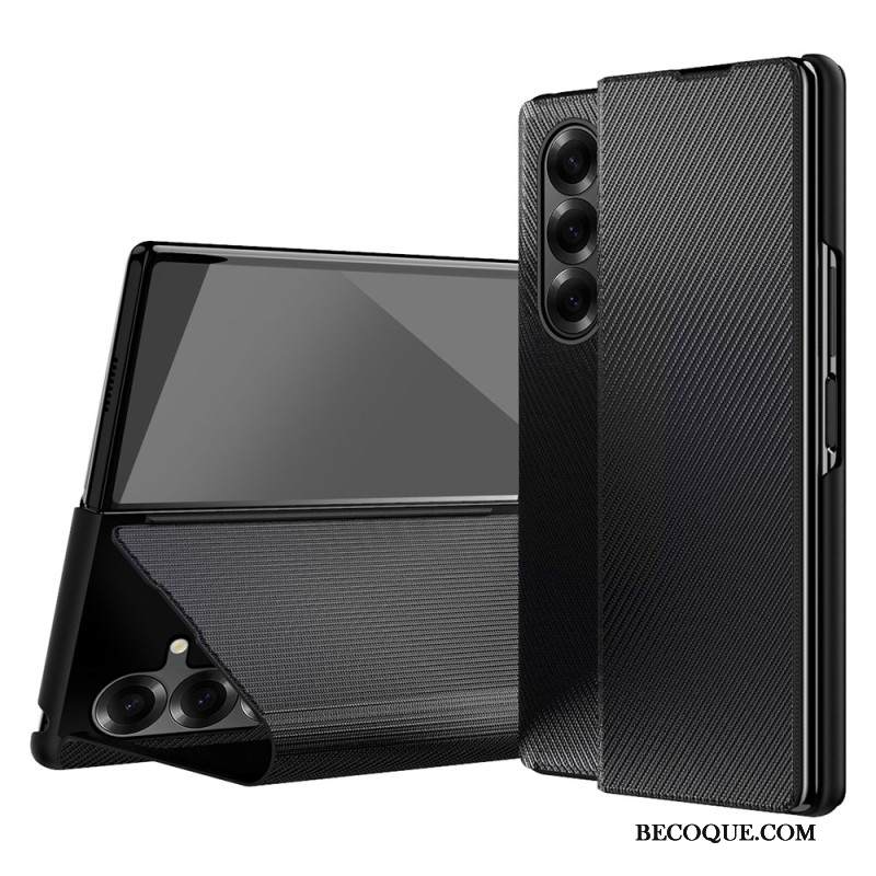 Kuori Samsung Galaxy Z Fold 7 Nahkaefekti Integroidulla Jalustalla