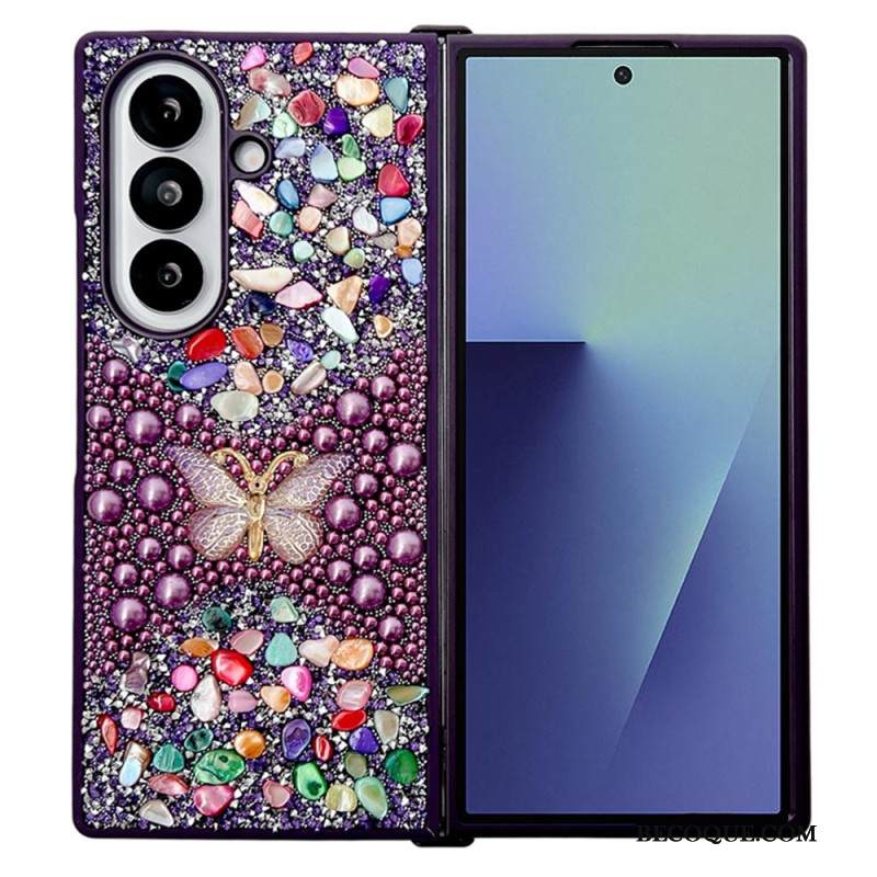 Kuori Samsung Galaxy Z Fold 7 Strassilla Koristeltu Perhonen