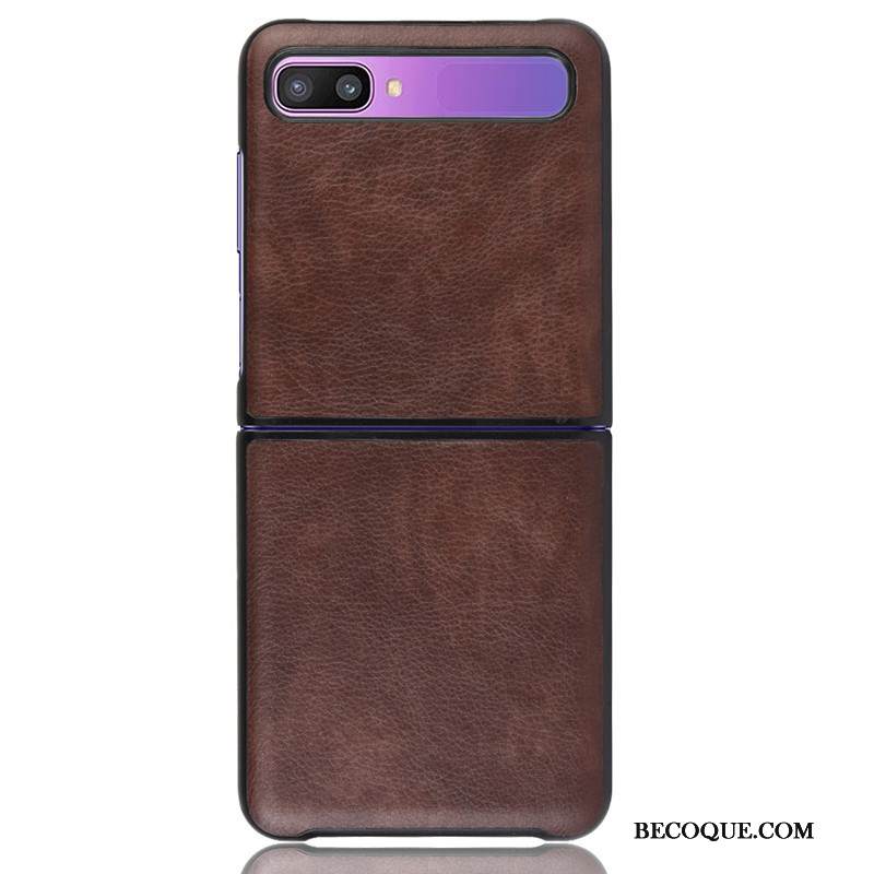 Kuori Samsung Z Flip Laukut Pieni Yksinkertainen, Kotelo Samsung Z Flip Nahka Litsi Valo