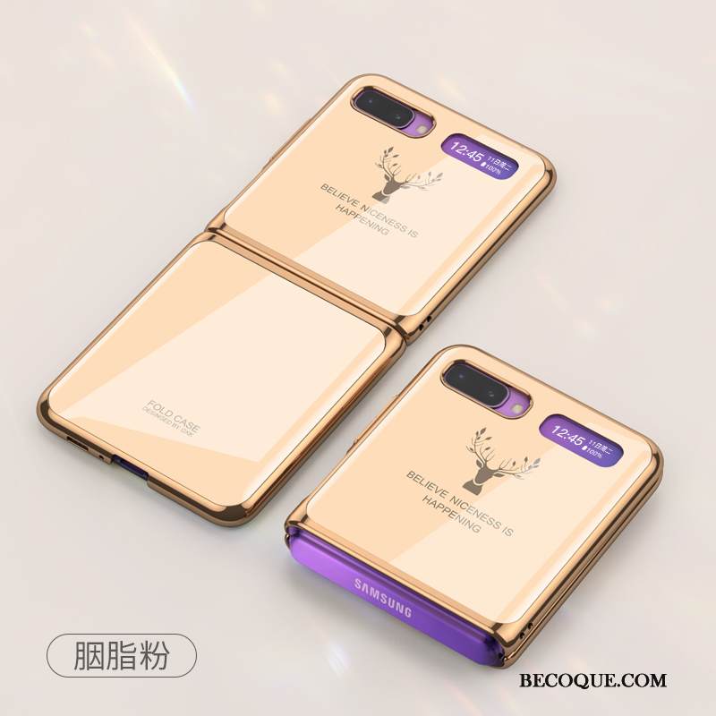 Kuori Samsung Z Flip Luova Pinnoitus Lasi, Kotelo Samsung Z Flip Suojaus Puhelimen Kuoret Kulta