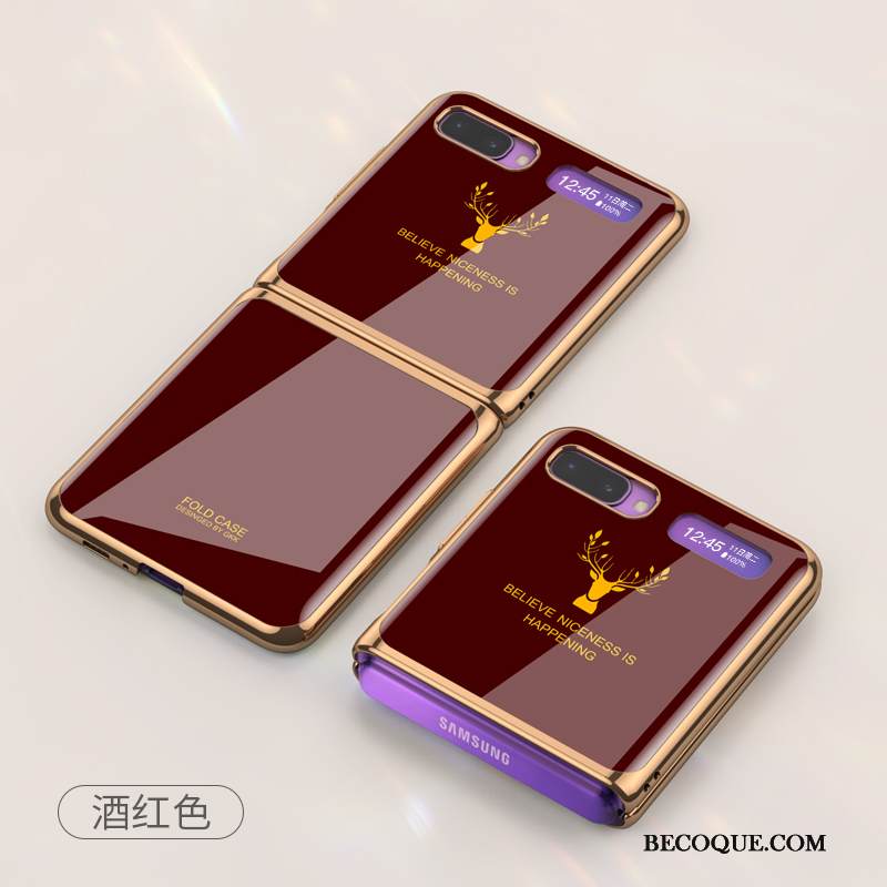 Kuori Samsung Z Flip Luova Pinnoitus Lasi, Kotelo Samsung Z Flip Suojaus Puhelimen Kuoret Kulta