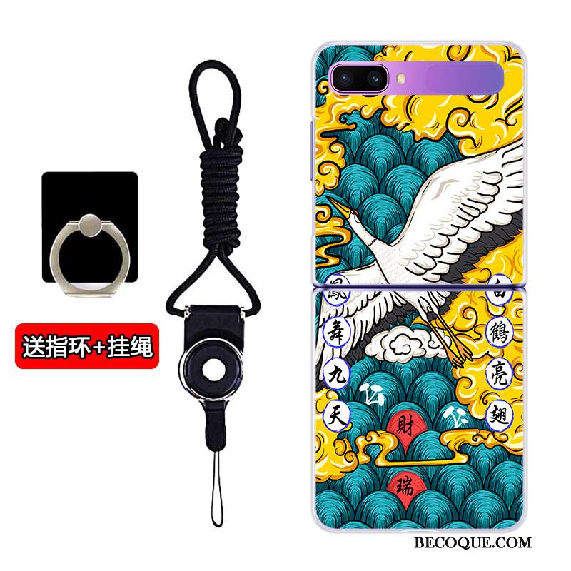 Kuori Samsung Z Flip Muokata Läpinäkyvä, Kotelo Samsung Z Flip Trendi Keltainen