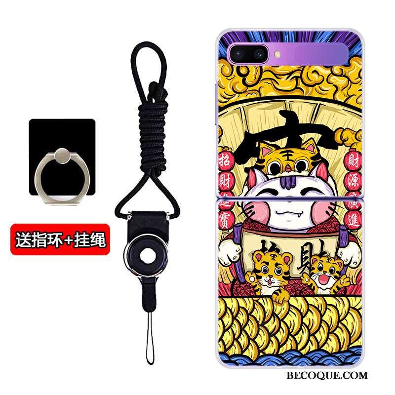 Kuori Samsung Z Flip Muokata Läpinäkyvä, Kotelo Samsung Z Flip Trendi Keltainen