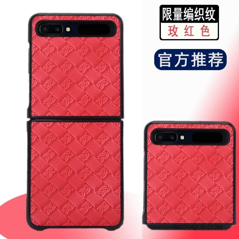 Kuori Samsung Z Flip Nahka Murtumaton Puhelimen Kuoret, Kotelo Samsung Z Flip Kuoret Punainen