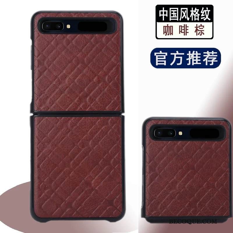 Kuori Samsung Z Flip Nahka Murtumaton Puhelimen Kuoret, Kotelo Samsung Z Flip Kuoret Punainen