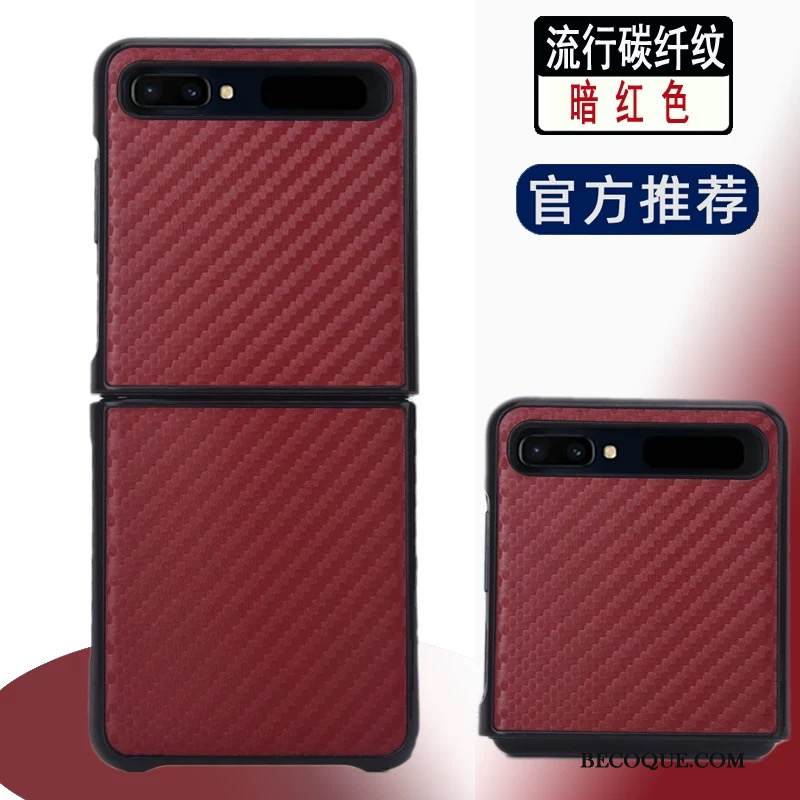 Kuori Samsung Z Flip Nahka Murtumaton Puhelimen Kuoret, Kotelo Samsung Z Flip Kuoret Punainen