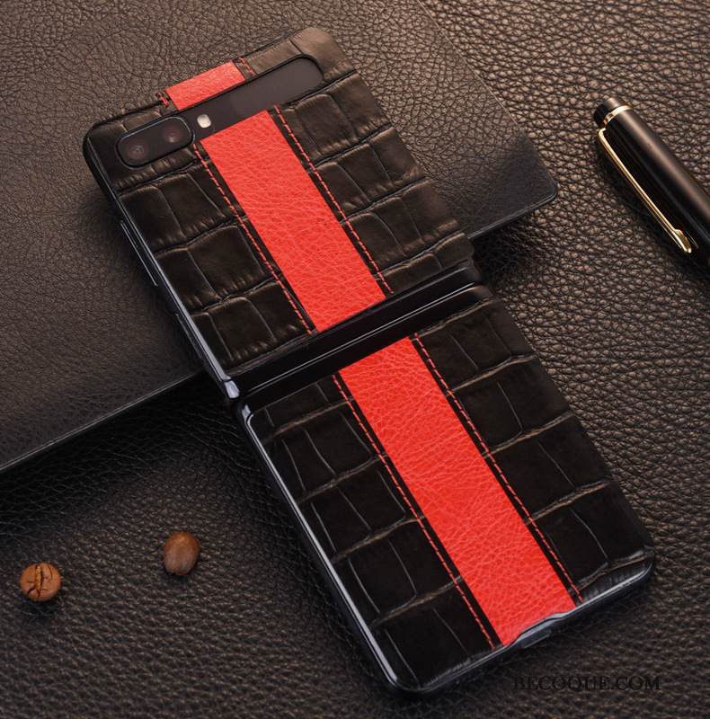 Kuori Samsung Z Flip Nahka Puhelimen Kuoret Kalvo, Kotelo Samsung Z Flip Krokotiili Kukkakuvio